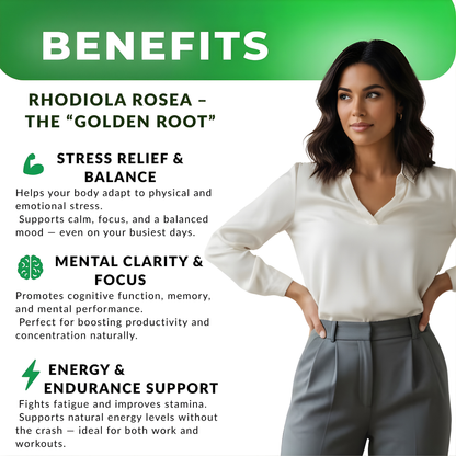 Naturiva Rhodiola Rosea – Naturally Balances Cortisol To Restore Energy, Focus, and Inner Calm