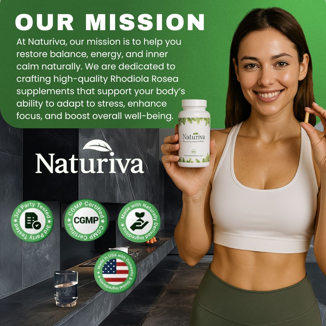 Naturiva Rhodiola Rosea – Naturally Balances Cortisol To Restore Energy, Focus, and Inner Calm